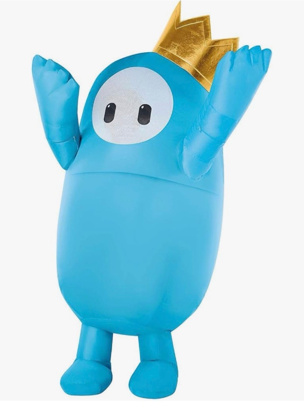 Spirit Blue Inflatable Fall Guys Costume with Gold Crown